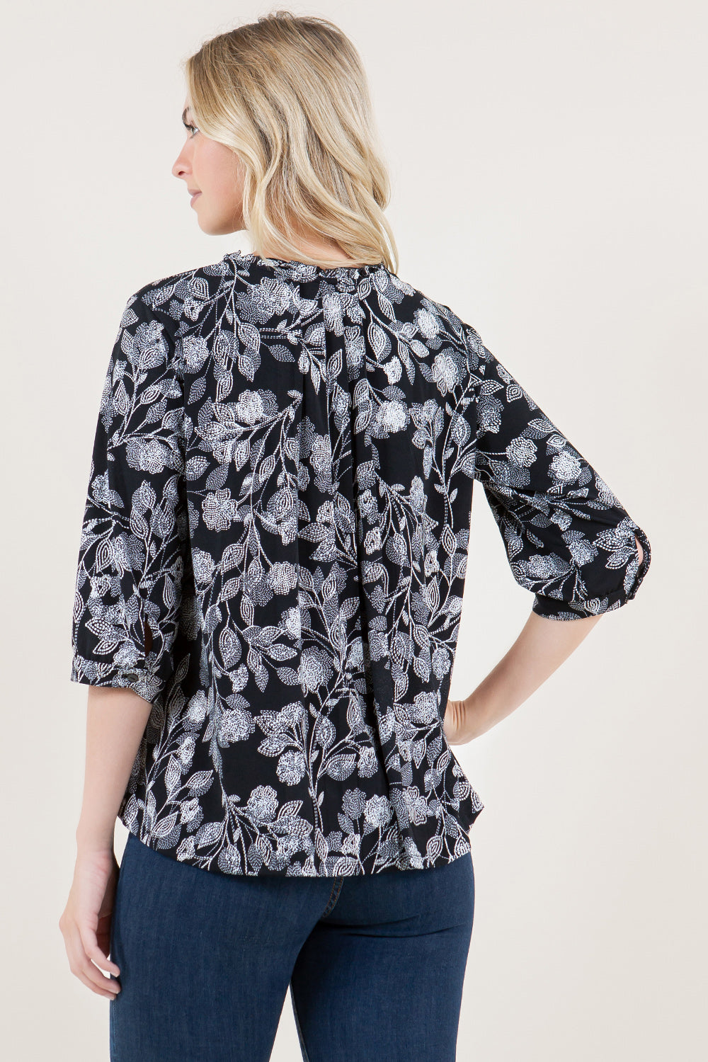 ELBOW SLV RUFFLED EDGE NECK POPOVER / T12458-A48272-1