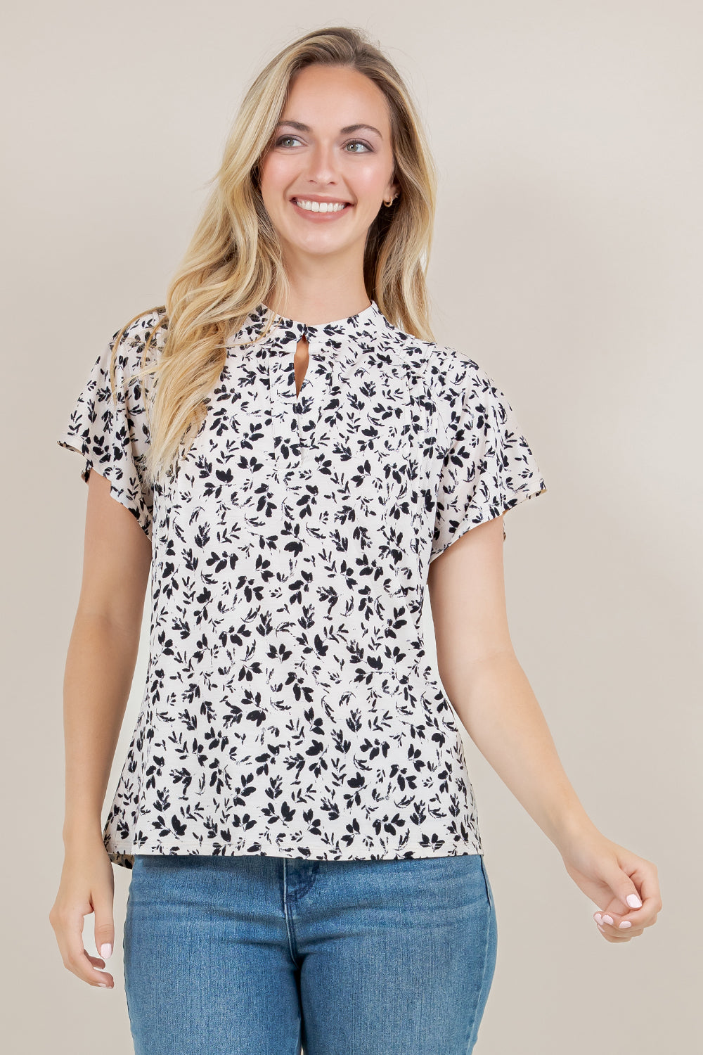 S/SLV RAGLAN PINTUCK TOP T12466-A4981