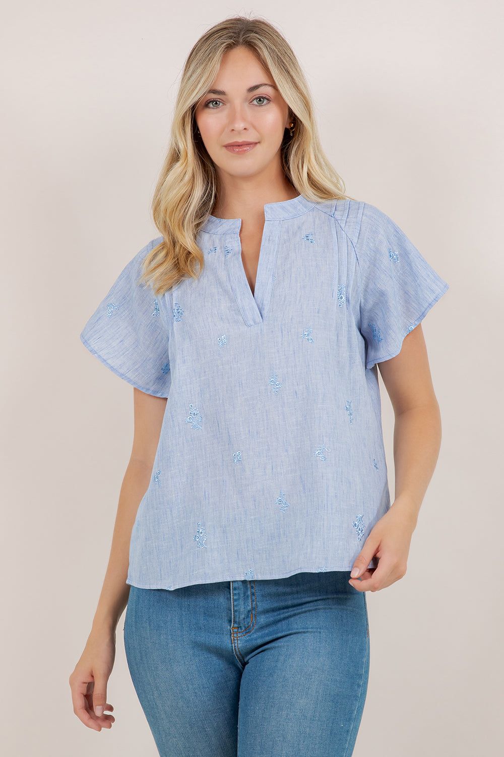 S/SLV RAGLAN PINTUCK TOP T12466-N0069