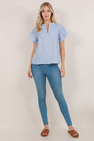 S/SLV RAGLAN PINTUCK TOP T12466-N0069