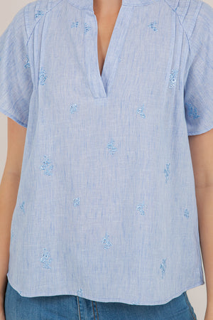 S/SLV RAGLAN PINTUCK TOP T12466-N0069