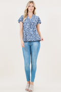 S/SLV STANDING COLLAR RUFFLE SHIRT