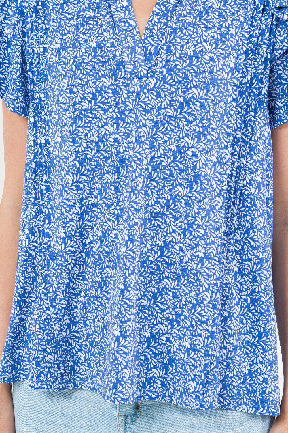 S/SLV HALF PLACKET MANDARIN COLLAR POPOVER