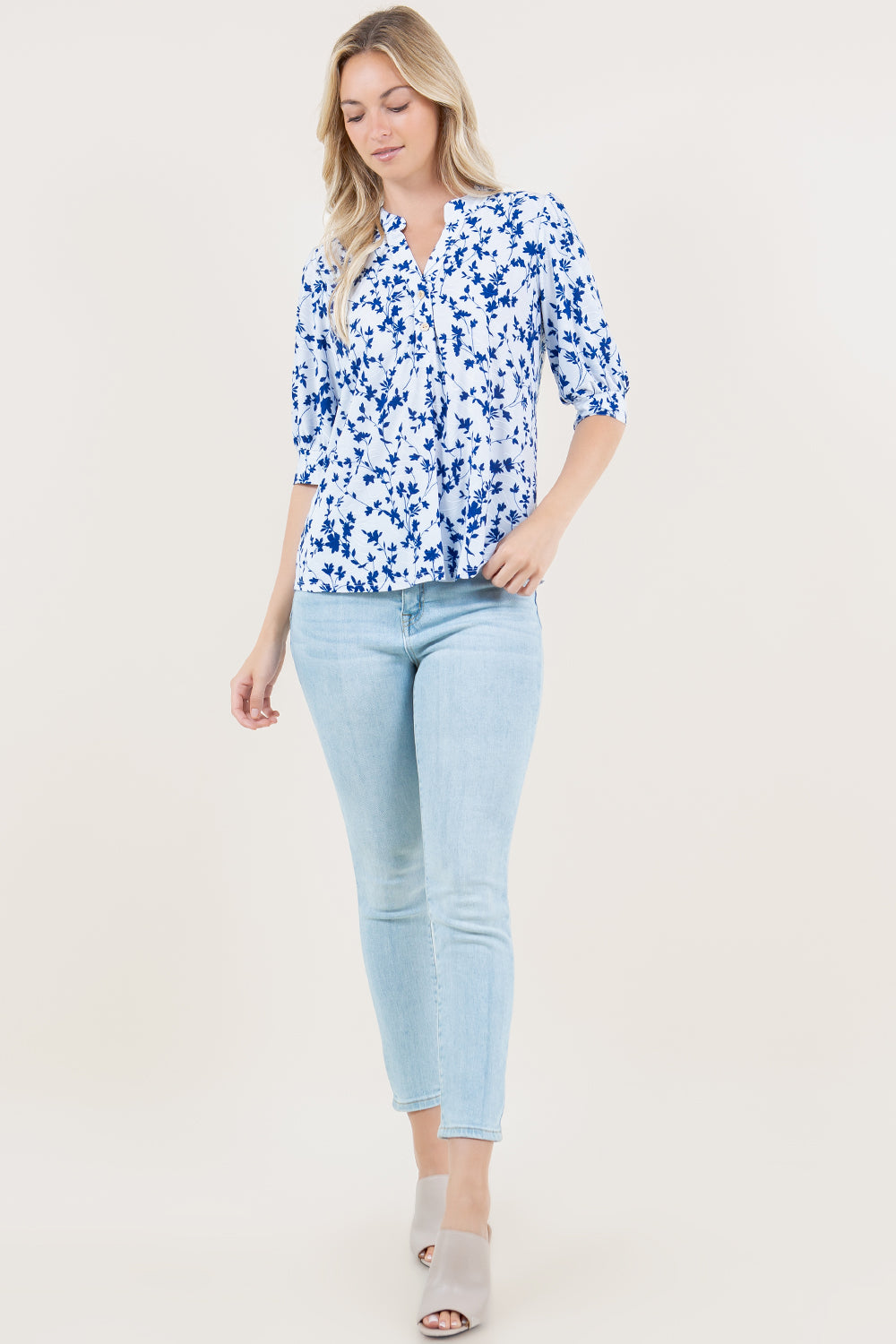 ELBOW SLV MANDARIN COLLAR POPOVER