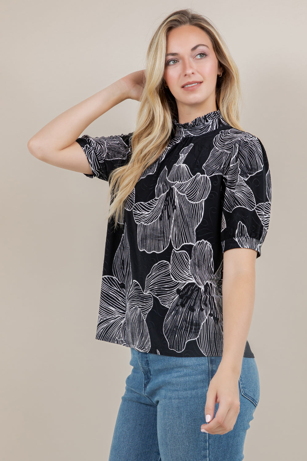 ELB/SLV LANTERN BLOUSE T12555-A621611