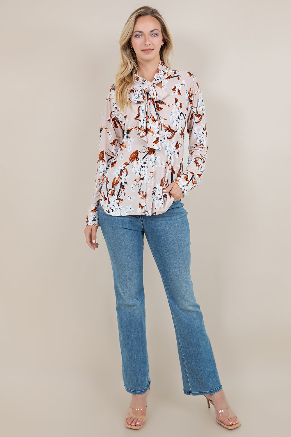 L/SLV BOW-COLLAR BLOUSE T12559-A581013