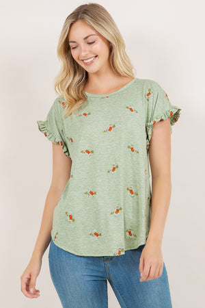 S/SLV RUFFLE DOLMAN TEE