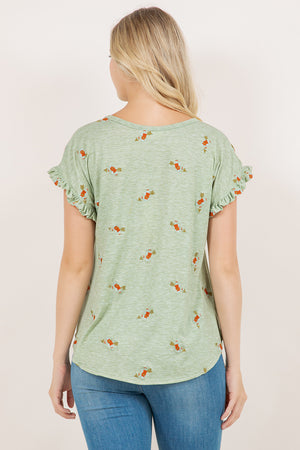 S/SLV RUFFLE DOLMAN TEE