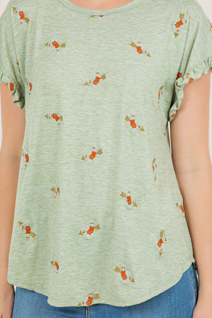 S/SLV RUFFLE DOLMAN TEE