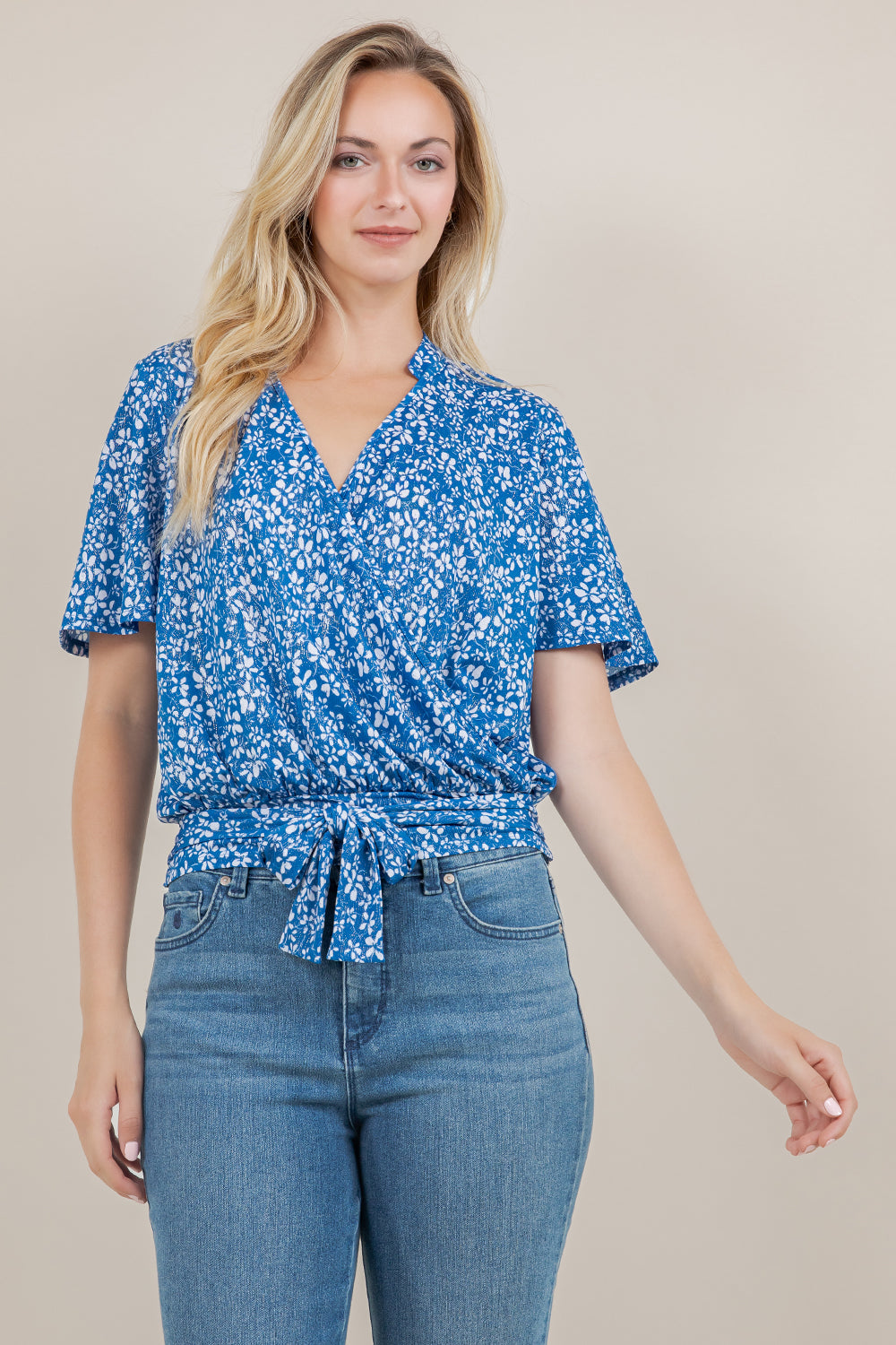 S/SLV WRAP BLOUSON TOP T12593-A54135