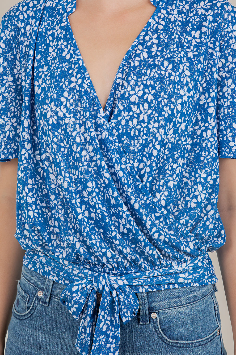 S/SLV WRAP BLOUSON TOP T12593-A54135