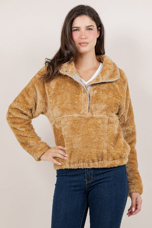 L/SLV RAGLAN SHERPA PULLOVER T12607-0285