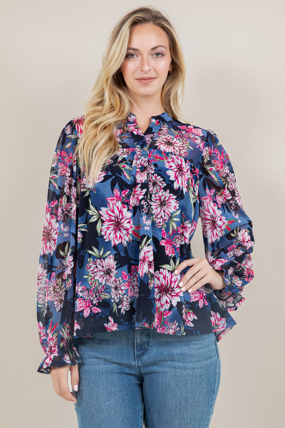 L/SLV PEASANT BLOUSE T12649-21502