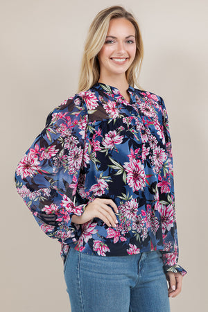 L/SLV PEASANT BLOUSE T12649-21502