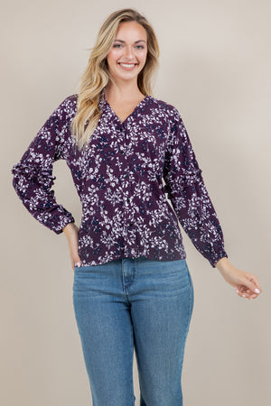 3/4 SLV RAGLAN RUFFLE BLOUSE T12656-A1437