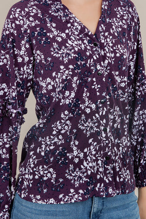 3/4 SLV RAGLAN RUFFLE BLOUSE T12656-A1437