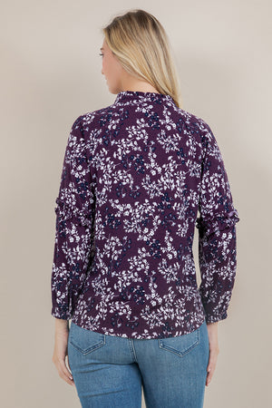3/4 SLV RAGLAN RUFFLE BLOUSE T12656-A1437