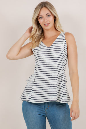 S/LESS V-NECK PEPLUM TOP T12661-0218
