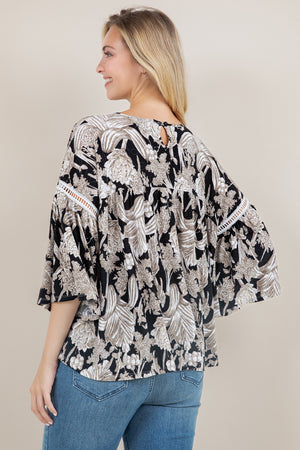 3/4 SLV PEASANT TOP T12683-A0119