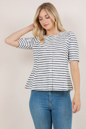 S/SLV FIT & FLARE PRINCESS TOP T12708-0218