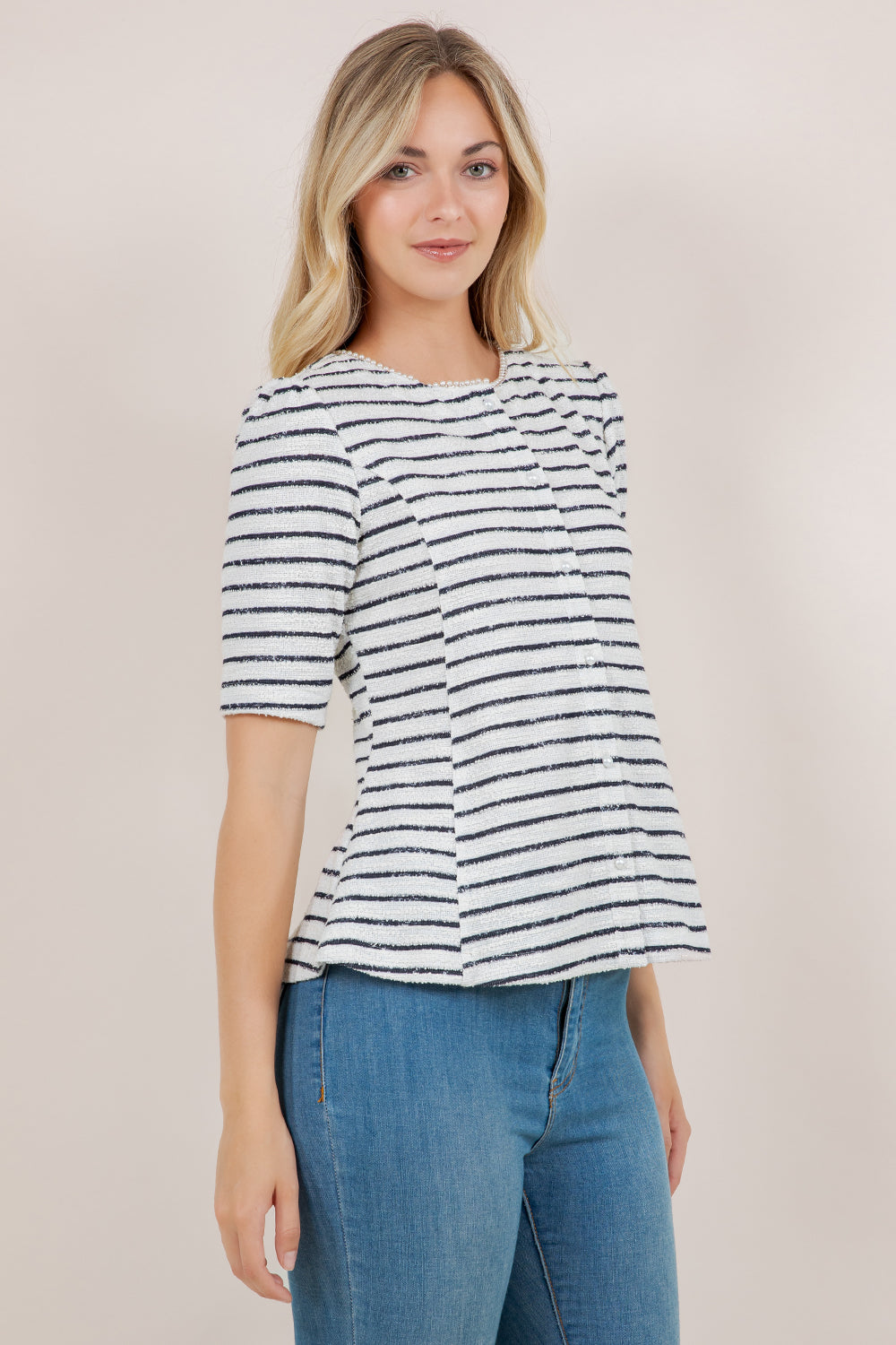 S/SLV FIT & FLARE PRINCESS TOP T12708-0218