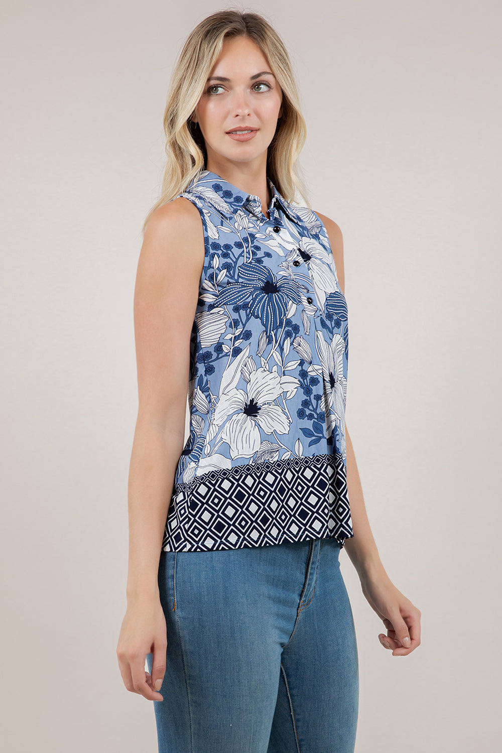 S/LESS COLLARED PLEATED TOP T12735-13992