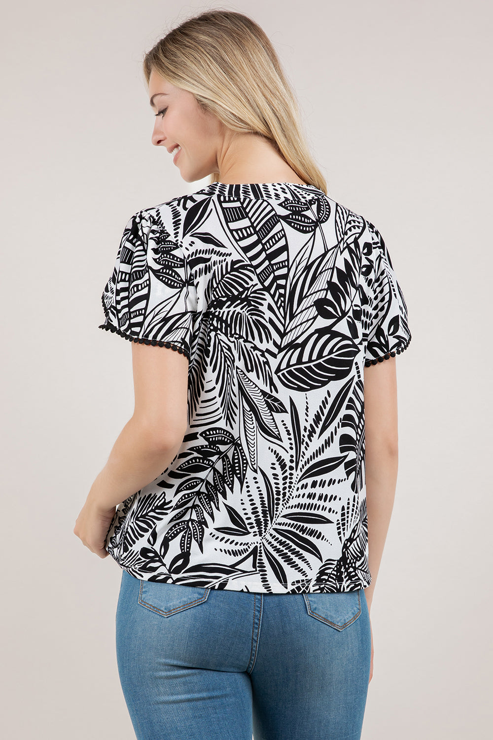 S/SLV TULIP BUTTONED TOP T12746-A6080