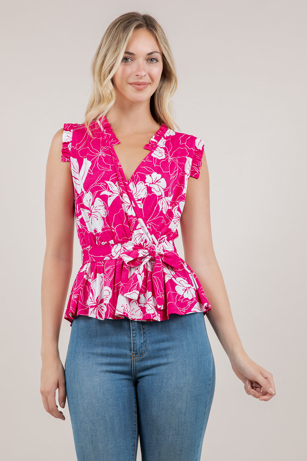 S/LESS RUFFLE SURPLICE TOP T12751-1898
