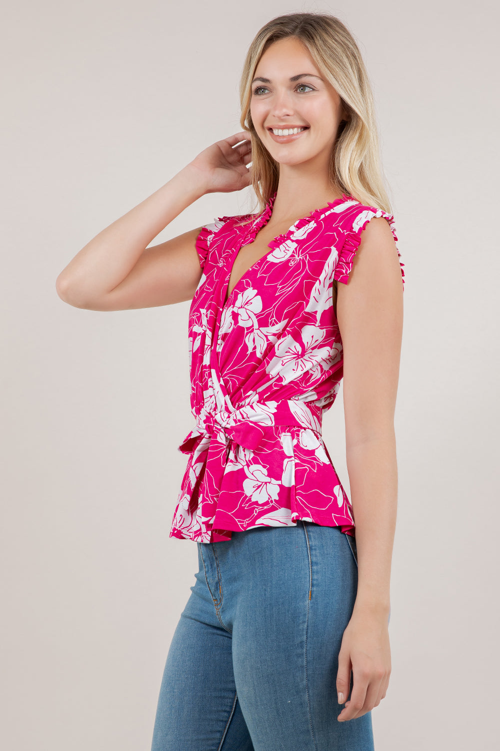 S/LESS RUFFLE SURPLICE TOP T12751-1898