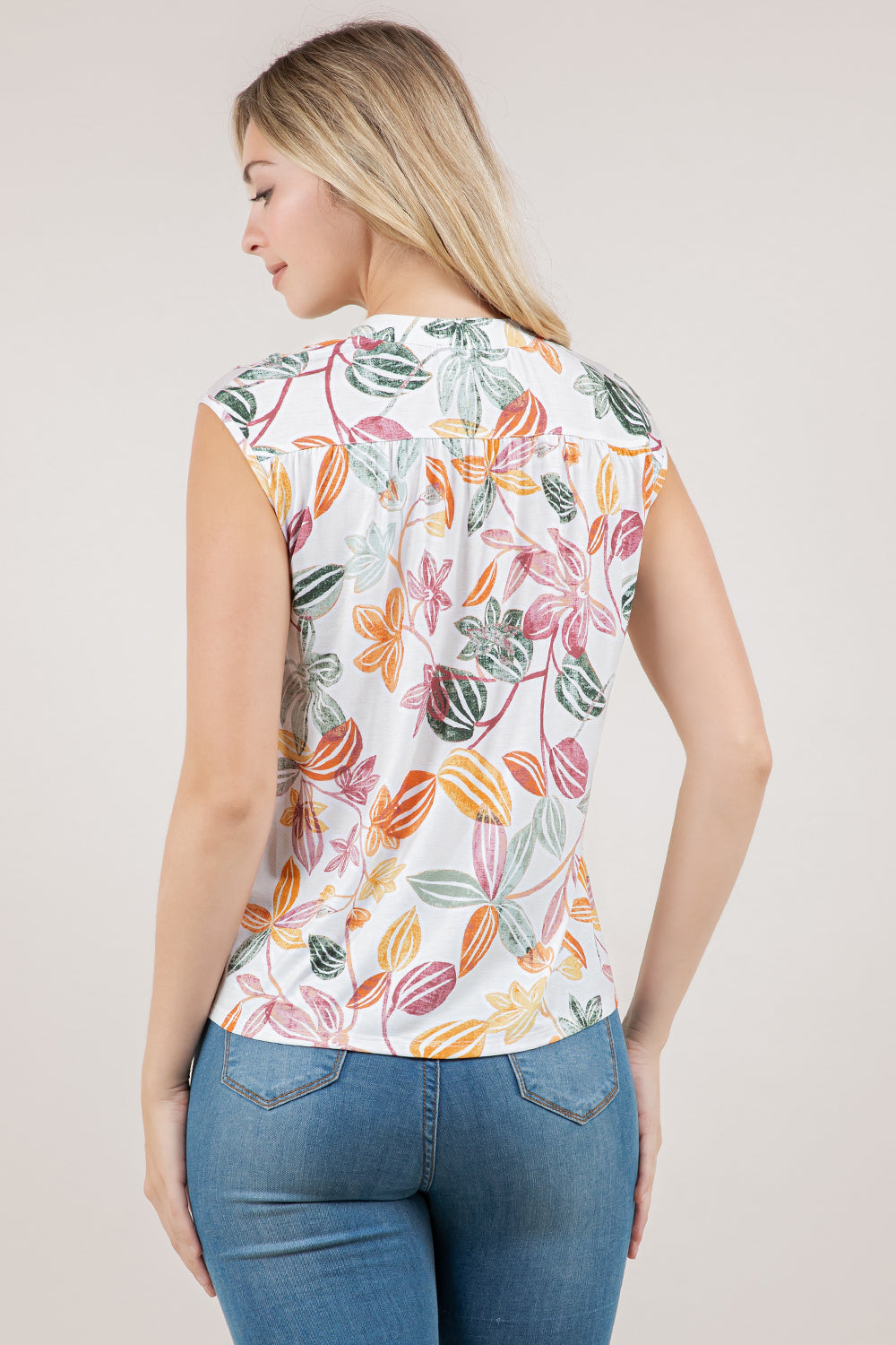 S/LESS PINTUCK TIE FRONT TOP T12761-82731