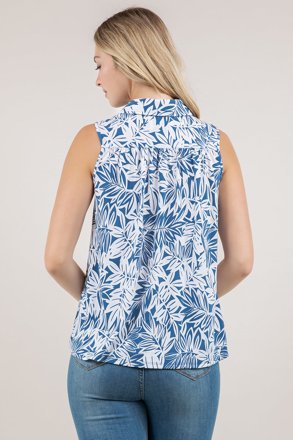 S/LESS PLEATED PLACKET TOP T12768-15064