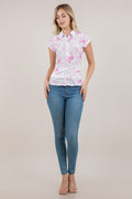 S/SLV WRAP BUTTON UP BLOUSE T12777-8502
