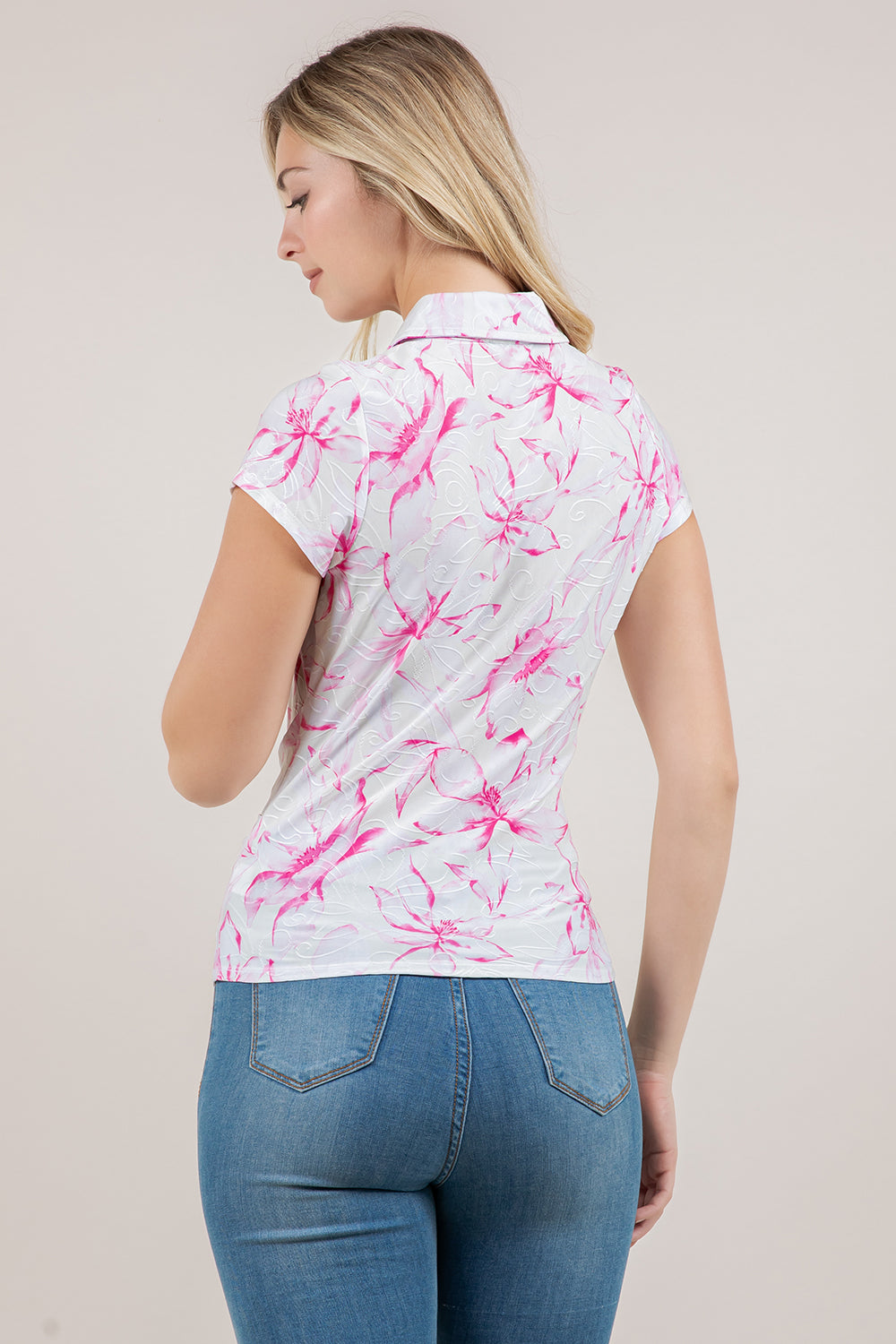 S/SLV WRAP BUTTON UP BLOUSE T12777-8502