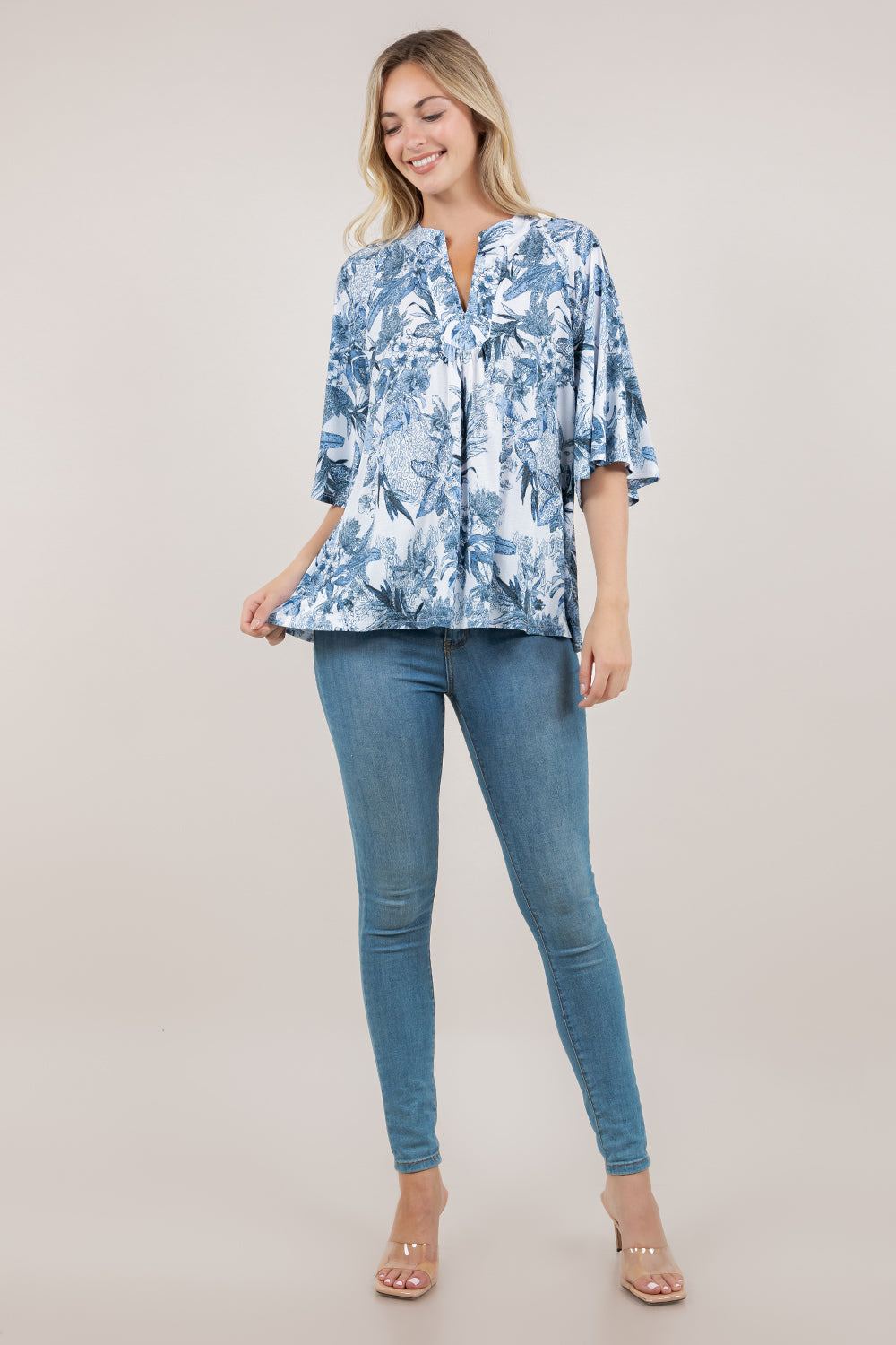 S/SLV RAGLAN FLUTTER SLEEVE TOP T12780-8315