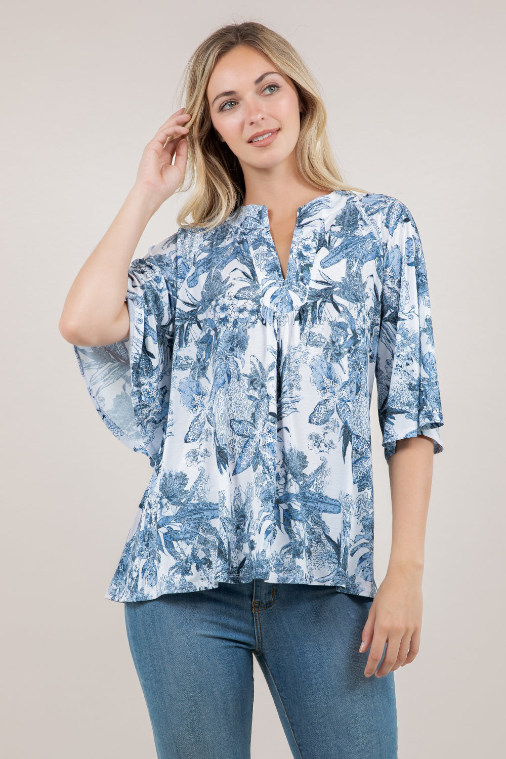 S/SLV RAGLAN FLUTTER SLEEVE TOP T12780-8315