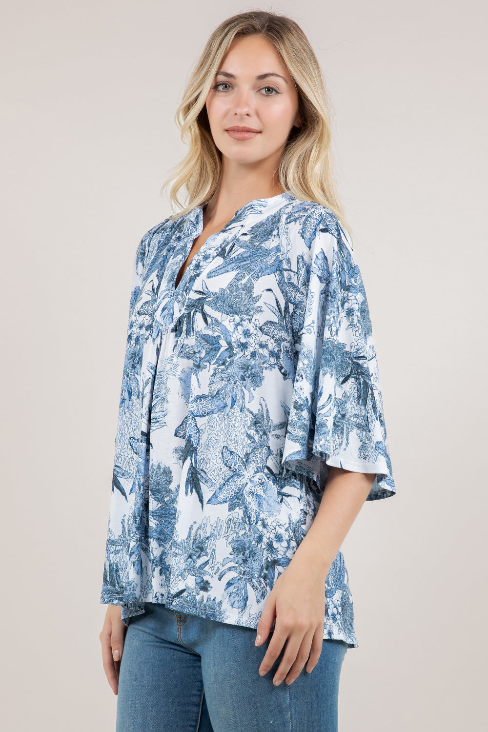 S/SLV RAGLAN FLUTTER SLEEVE TOP T12780-8315