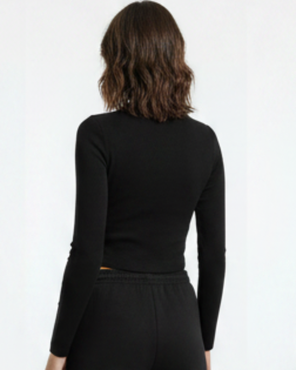 Cropped Long Sleeve Fleece Tee
