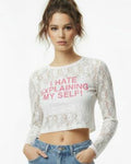 Long Sleeve Lace Crop Top