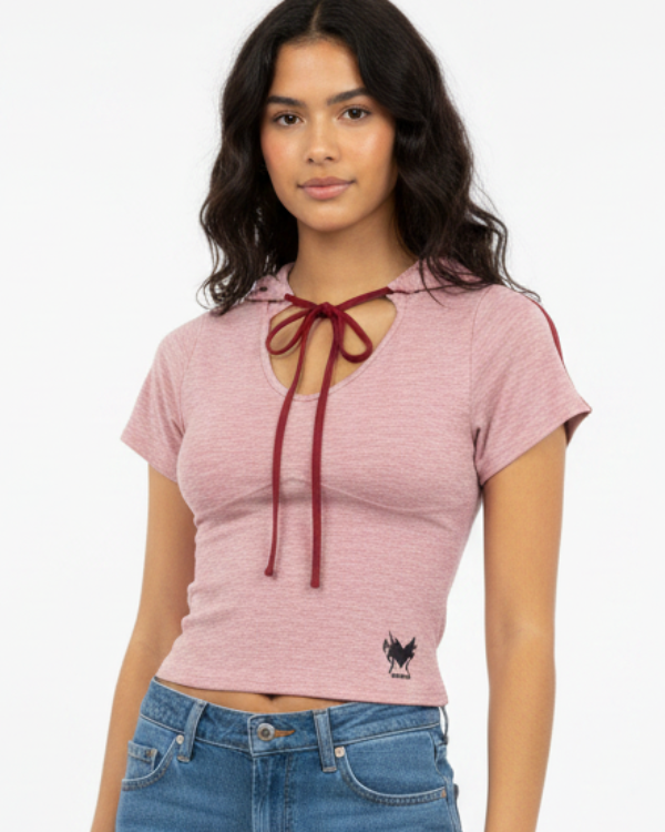 Short Sleeve Hooded Top