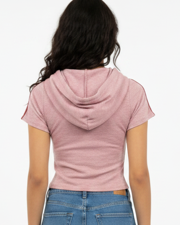 Short Sleeve Hooded Top