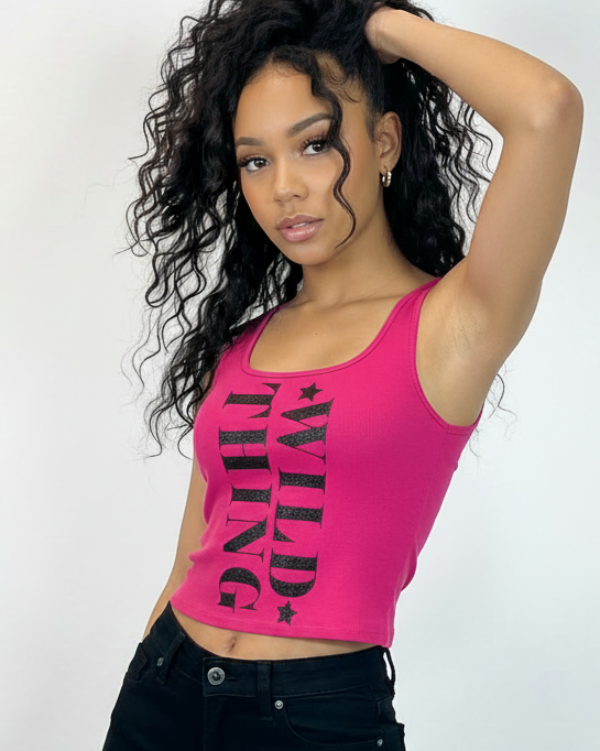 Graphic Cropped Tank Top