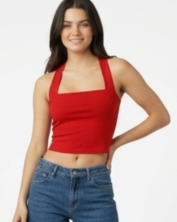 Square Neck Ruched Tank Top