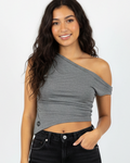 SS Off-One-Shoulder Asymmetrical Top