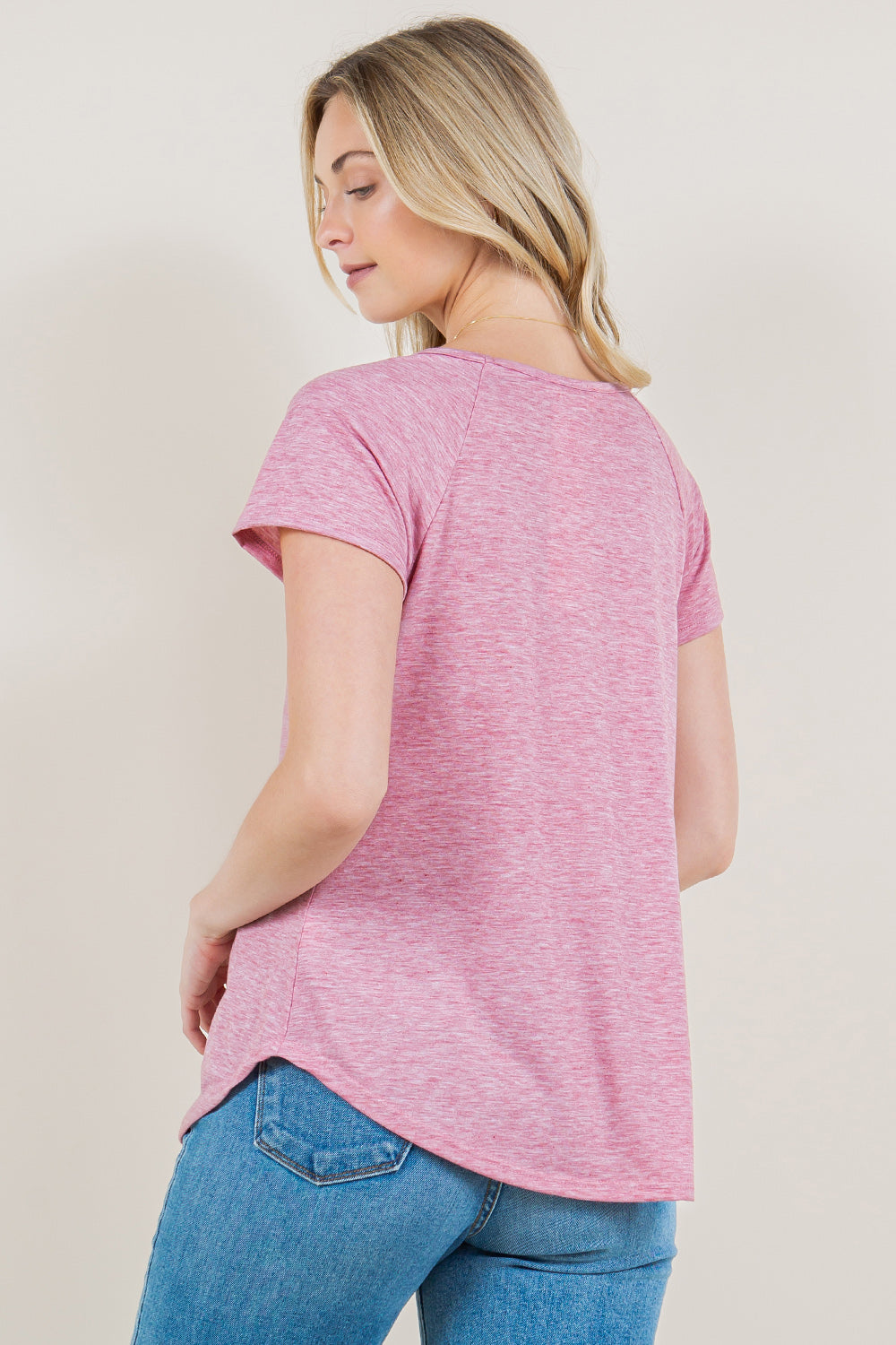 SHORT SLEEVE RAGLAN TOP- T7589-J98224
