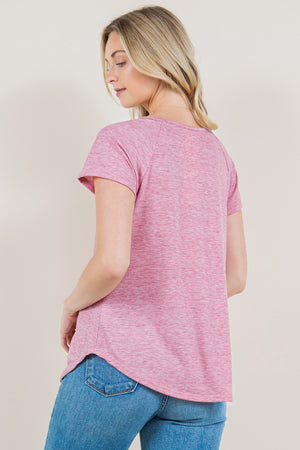 SHORT SLEEVE RAGLAN TOP- T7589-J98224