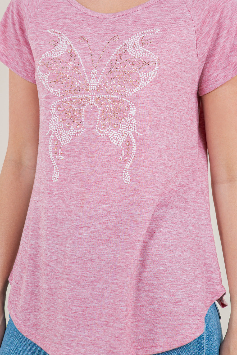 SHORT SLEEVE RAGLAN TOP- T7589-J98224