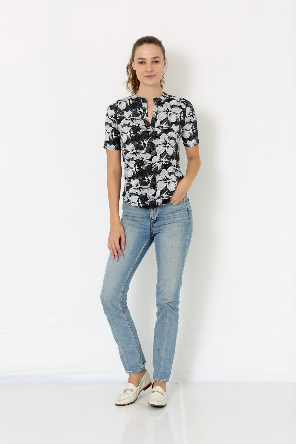 ELBOW HALF PLACKET SHIRT - T8004-PE-ELB-JNJ-11223