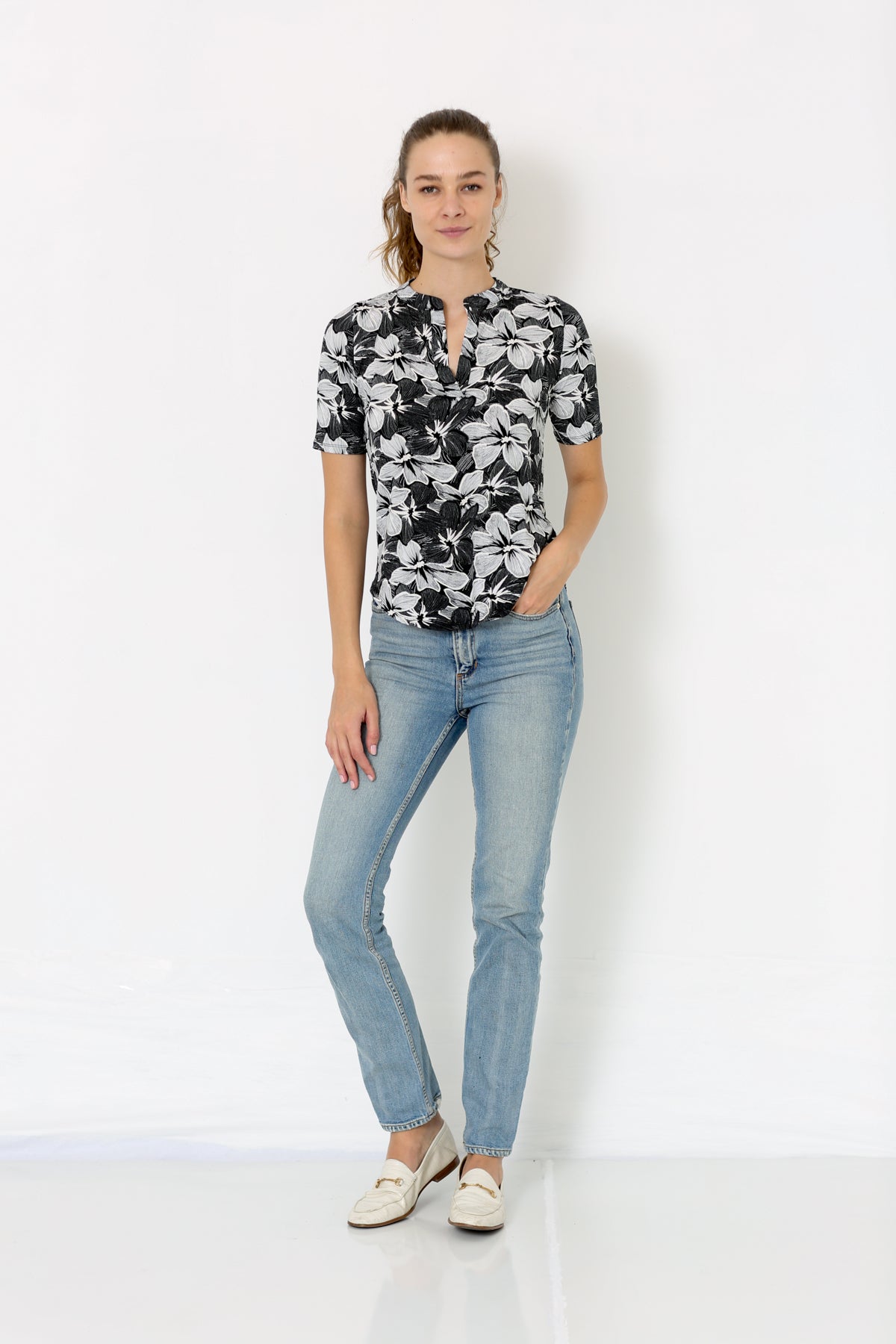 ELBOW HALF PLACKET SHIRT - T8004-PE-ELB-JNJ-11223