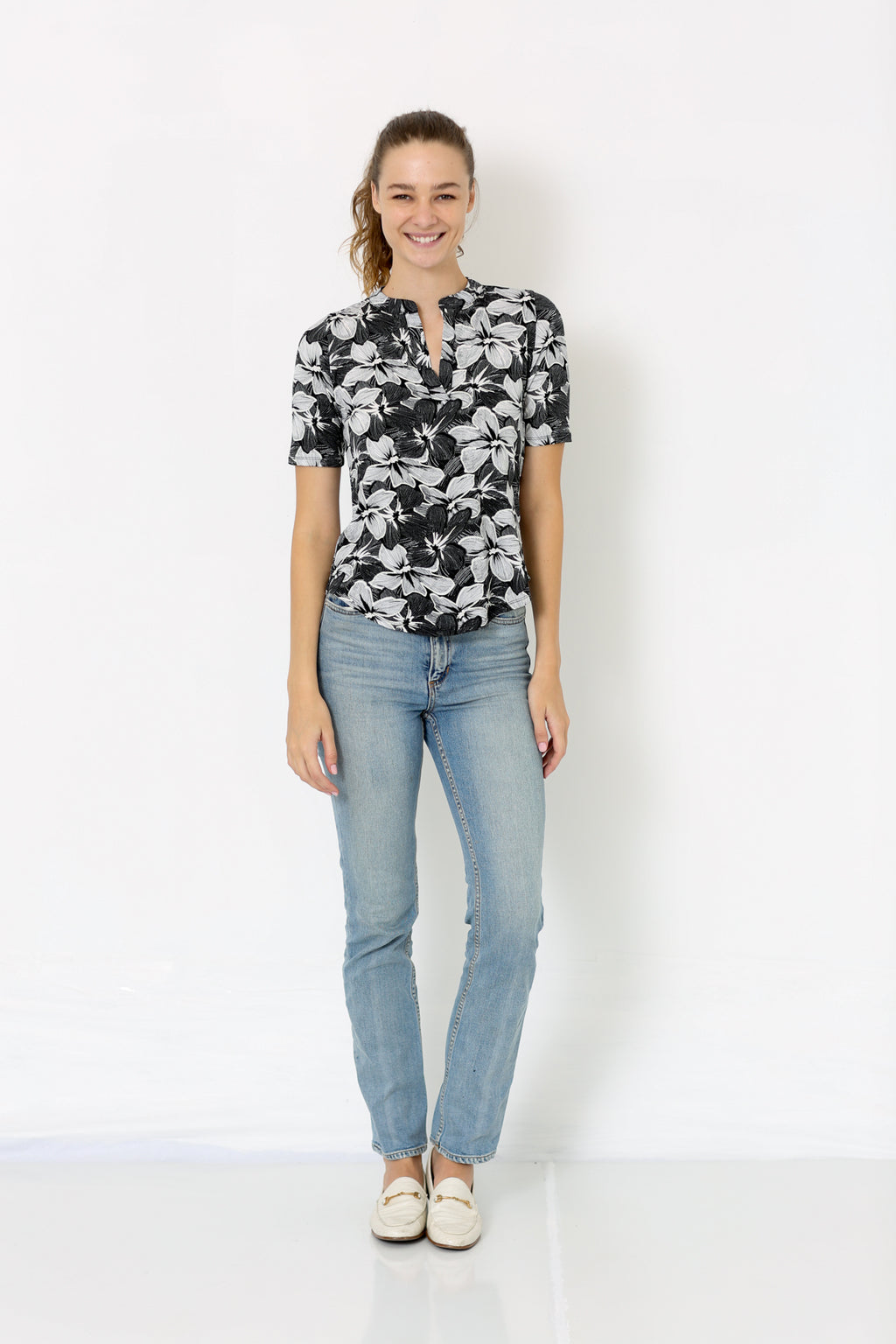ELBOW HALF PLACKET SHIRT - T8004-PE-ELB-JNJ-11223