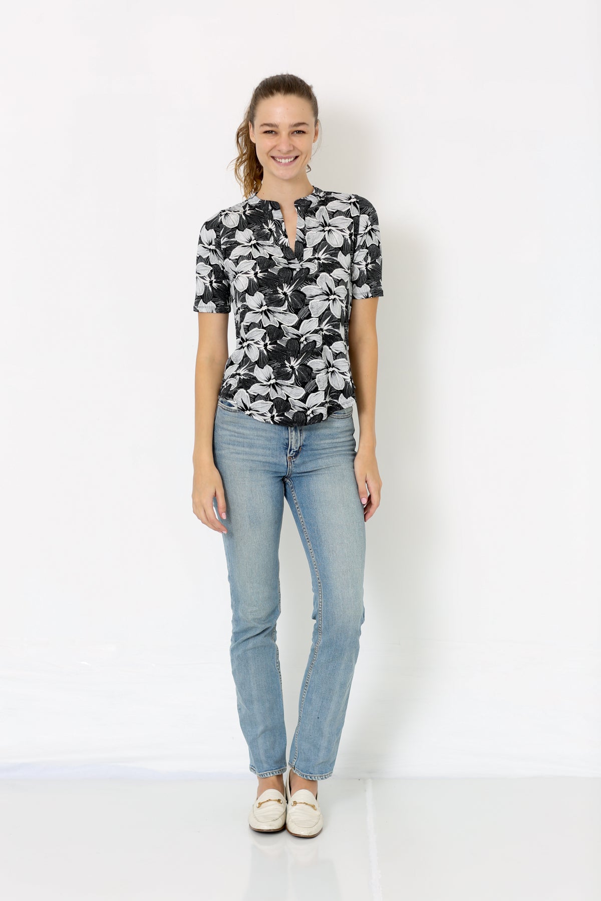 ELBOW HALF PLACKET SHIRT - T8004-PE-ELB-JNJ-11223